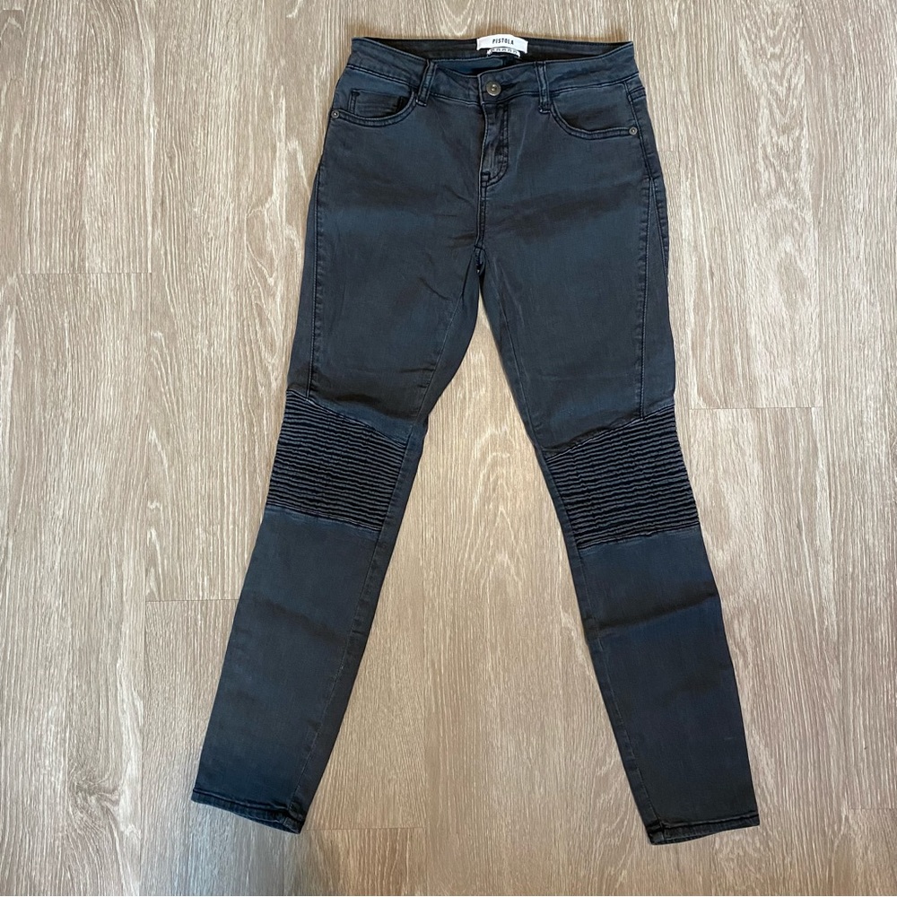 Pistola Moto Skinny Jeans, 25, Black